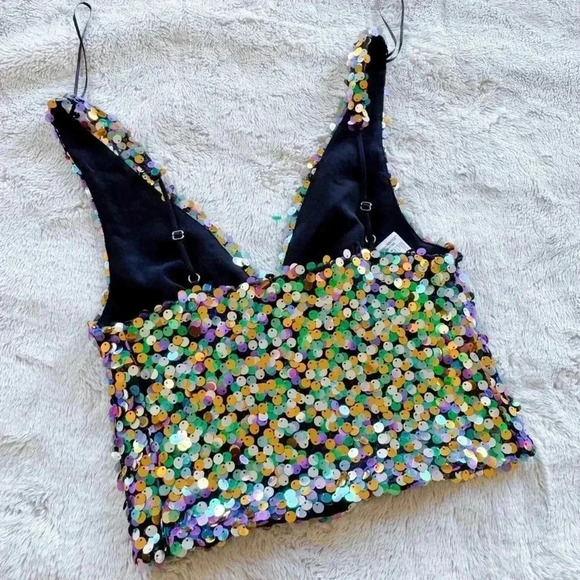 Zara Sequin Party Cocktail Tank size XS - Picture 2 of 3